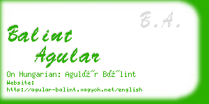 balint agular business card